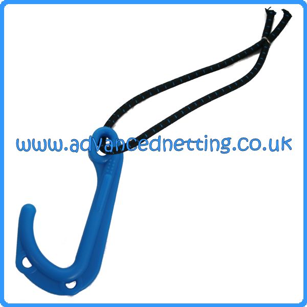 Large Blue Pot/Creel Hook with Extra Grip and Bungee - Click Image to Close