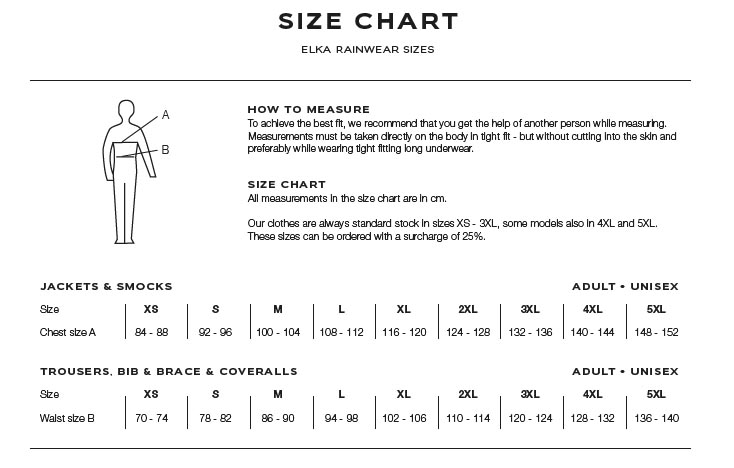 Elka Size Chart