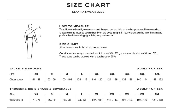 Elka Size Chart